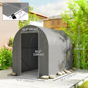 5' x 8' Outdoor Storage Shed, Heavy Duty Galvanized Steel Portable Shed for Bike, Motorcycle, Garden Tools, Light Grey