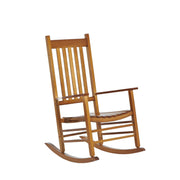 Outsunny - Wooden Porch Rocking Chair Outdoor Patio Rocker Garden Single Leisure Reclining Seat Armchair Natural