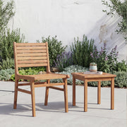 Costway - Natural Wood Armless Patio Chair with Slanted Back and Slatted Seat