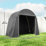 8' x 4' Portable Shed, Waterproof Bike Tent with Roll-up Zipper Door and Galvanised Metal Frame for Bike, Garden Tools