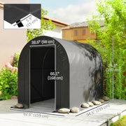 5' x 8' Outdoor Storage Shed, Heavy Duty Galvanized Steel Portable Shed for Bike, Motorcycle, Garden Tools, Black