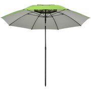 Outsunny - 6.6ft Arched Beach Umbrella, Angle Adjustable Patio Umbrella with Steel Frame, Carry Bag, UV30+ Outdoor Umbrella, Green