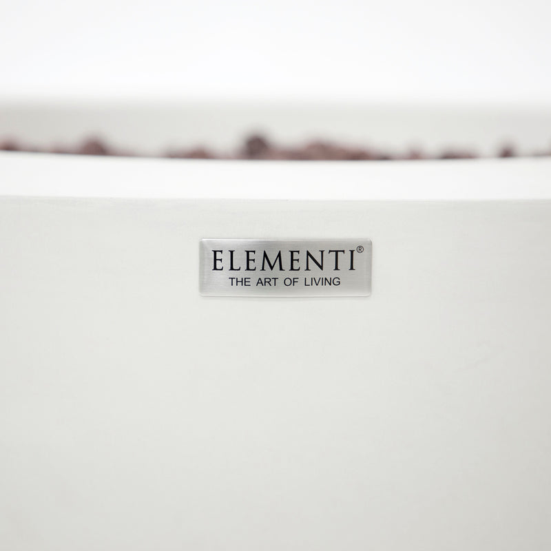 Elementi Lunar Bowl Fire Table - Cream White