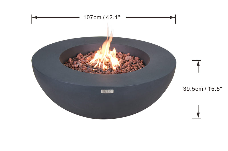 Elementi Lunar Bowl Fire Table - Dark Gray