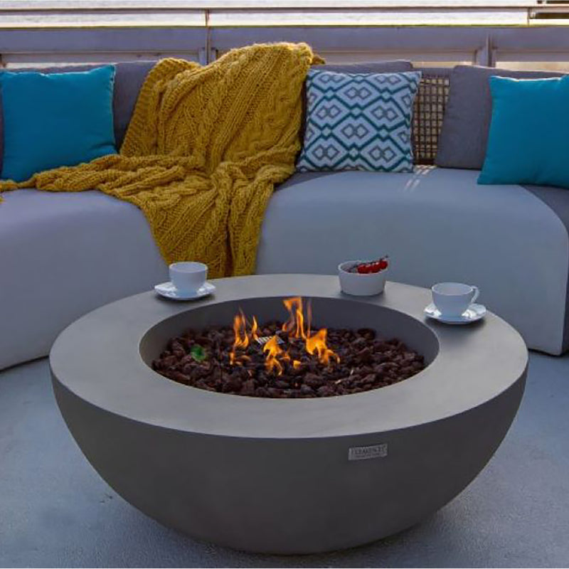 Elementi Lunar Bowl Fire Table - Light Gray