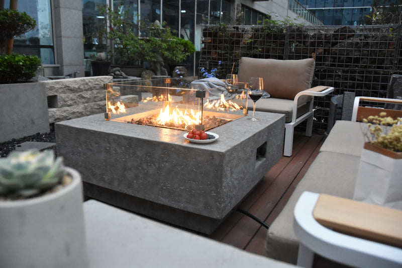 Elementi Manhattan Fire Table - Light Gray