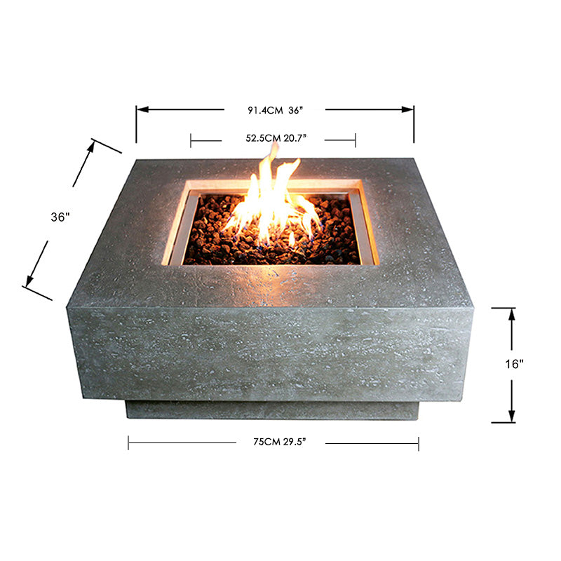 Elementi Manhattan Fire Table - Light Gray