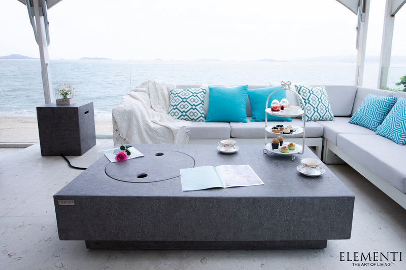 Elementi Metropolis Fire Table - Light Gray