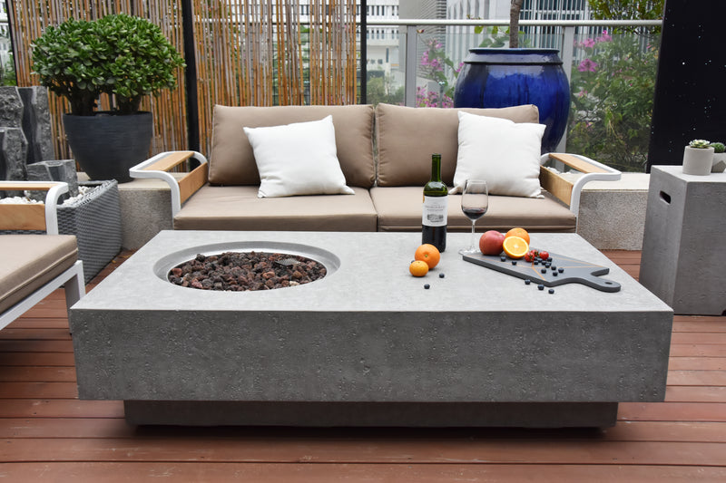 Elementi Metropolis Fire Table - Light Gray