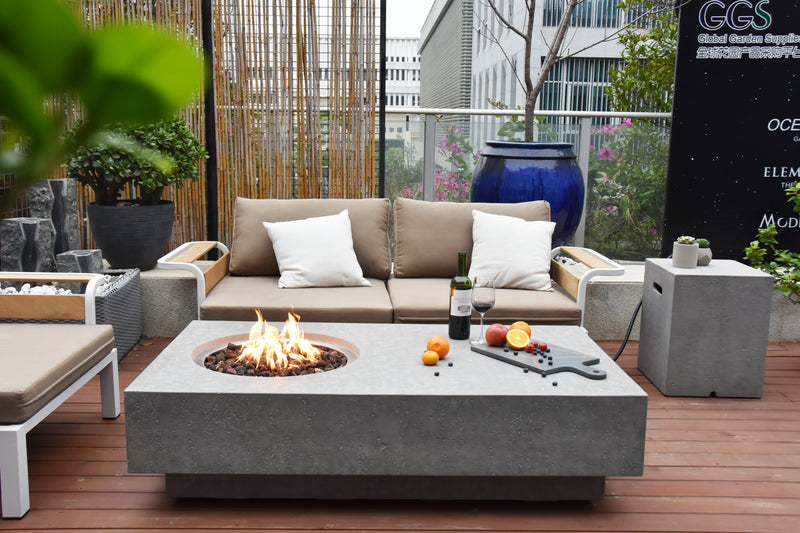 Elementi Metropolis Fire Table - Light Gray
