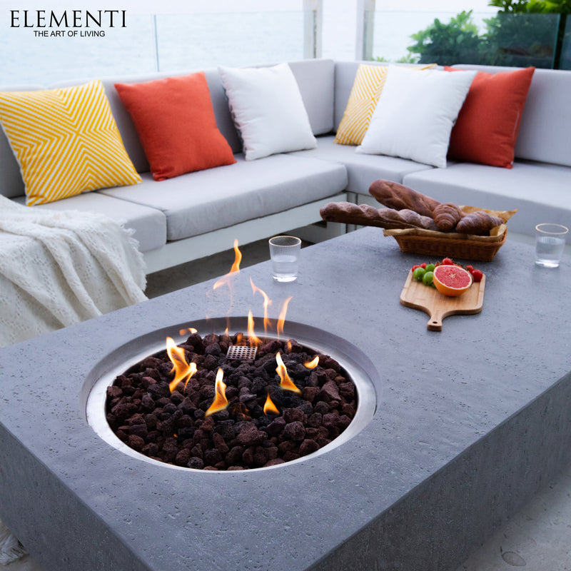 Elementi Metropolis Fire Table - Light Gray