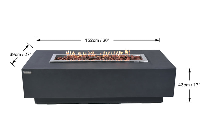 Elementi Granville Fire Table - Dark Gray