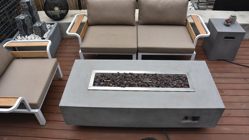 Elementi Granville Fire Table - Light Gray