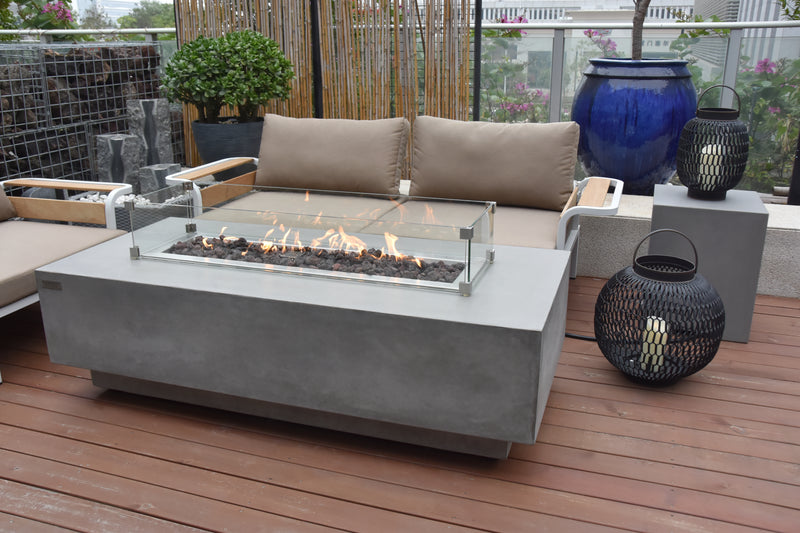 Elementi Granville Fire Table - Light Gray