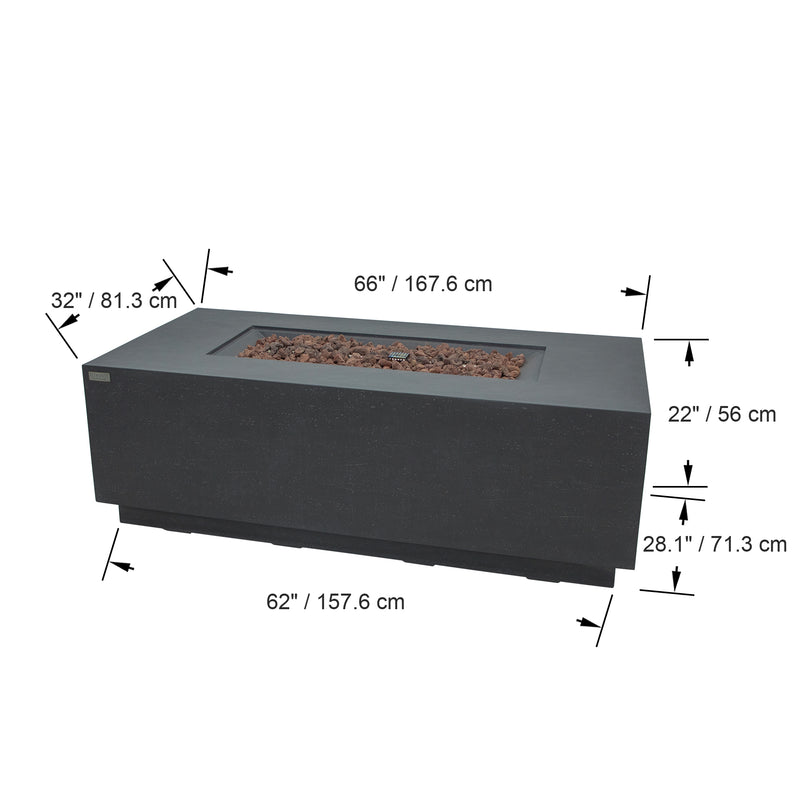 Elementi Andes Fire Table  - Liquid Propane