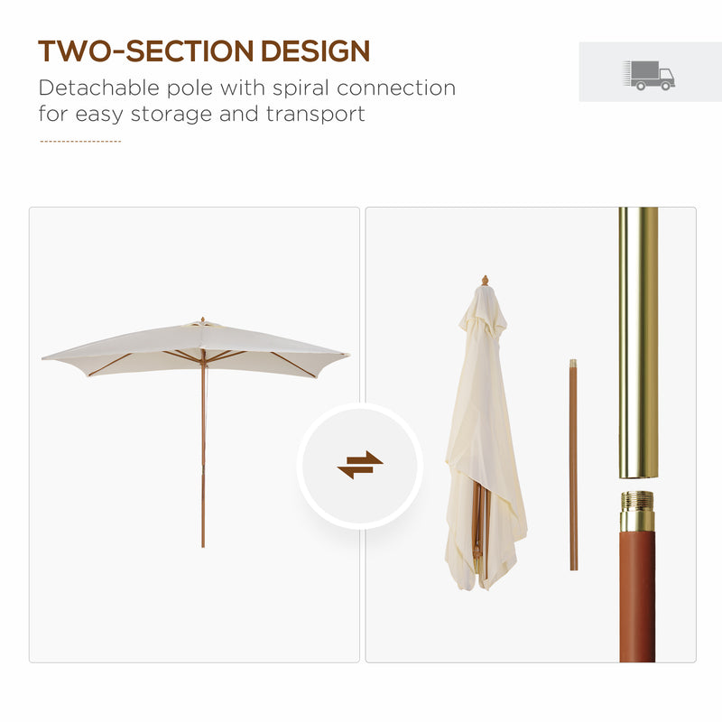 Patio Umbrella Market Patio Sun Umbrella Rectangle Cream White