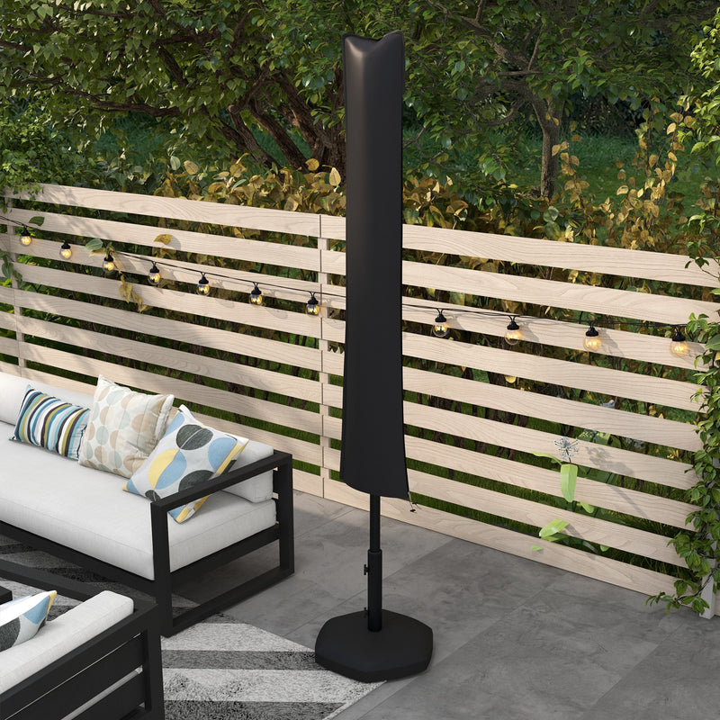 Outsunny - Parasol Cover, Patio Cantilever Cover, Banana Umbrella Cover with Zipper, Black — 84B-064V00BK