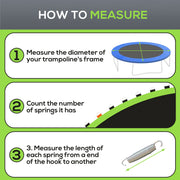 Soozier Trampoline Replacement Mat, Fits 14' Trampoline w/ 80 V-Hooks & 5.5" Springs (Spring & Frame not Included), Green