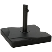 Outsunny - 44lbs Square Cement Patio Umbrella Base Stand, Outdoor Garden Parasol Base Umbrella Weight Stand Holder Fits Φ1.3", Φ1.5" and Φ2.0" Pole - Black