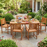 Costway - Outdoor Acacia Wood Dining Chairs-Set of 2