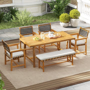 Costway - Outdoor Wooden Dining Chair Set of 2 with Armrests and Curved Back-White