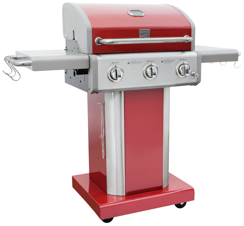 Kenmore 3 Burner Pedestal Gas Grill - Red