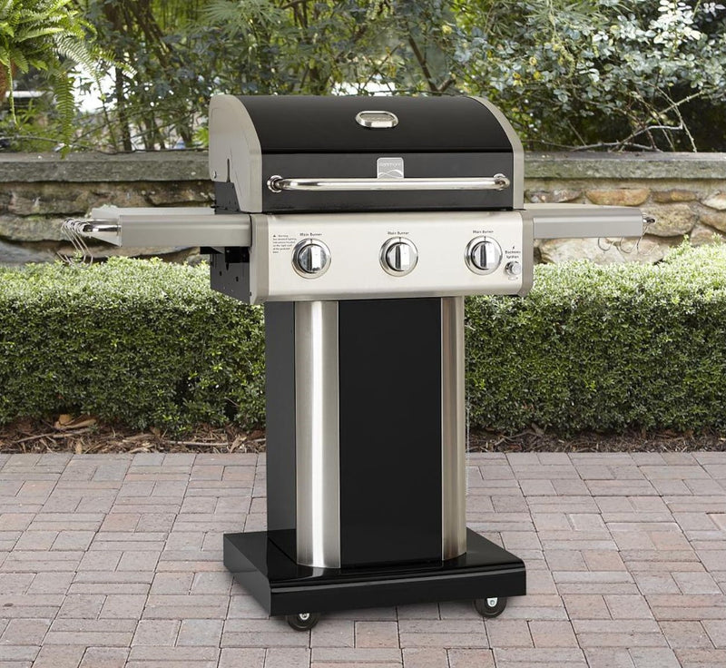 Kenmore 3 Burner Pedestal Gas Grill - Black