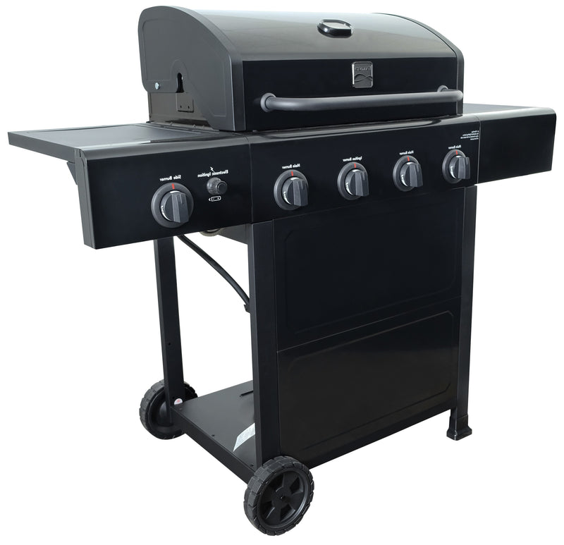 Kenmore 4 Burner Gas Grill Plus Side Burner - All Black