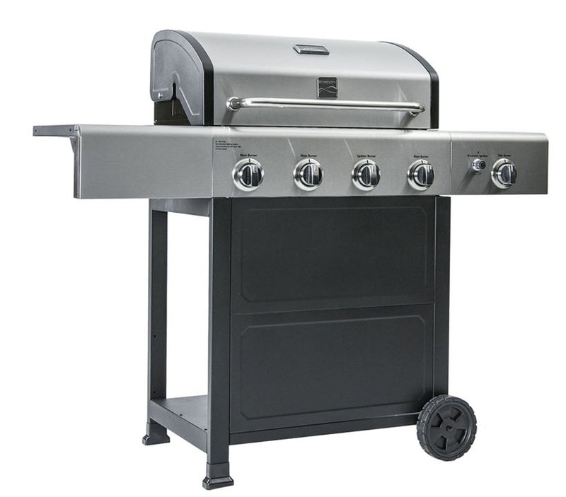 Kenmore 4 Burner Gas Grill Plus Side Burner - Black with Stainless Steel Lid