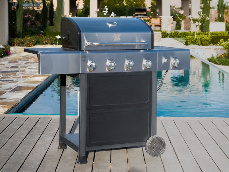 Kenmore 4 Burner Gas Grill Plus Side Burner - Black with Stainless Steel Lid