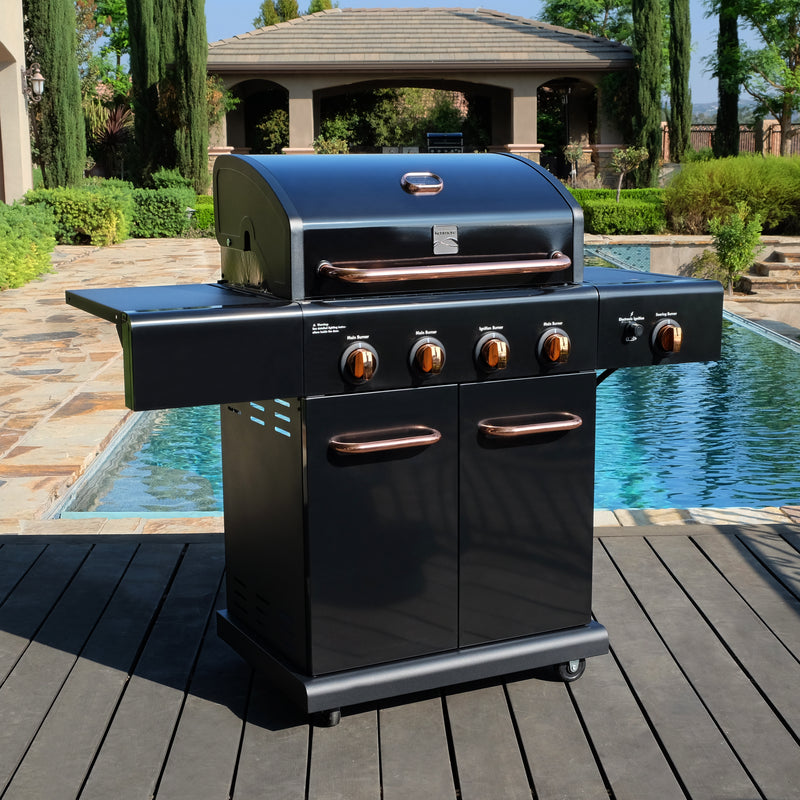 Kenmore 4 Burner Gas Grill Plus Side Searing Burner - Black/Copper