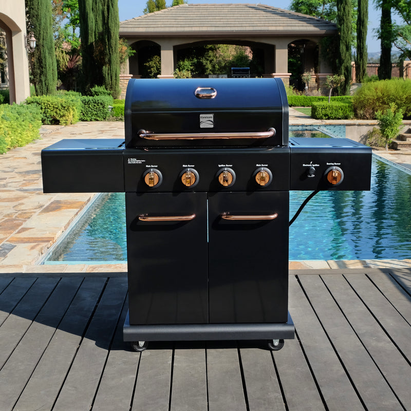 Kenmore 4 Burner Gas Grill Plus Side Searing Burner - Black/Copper