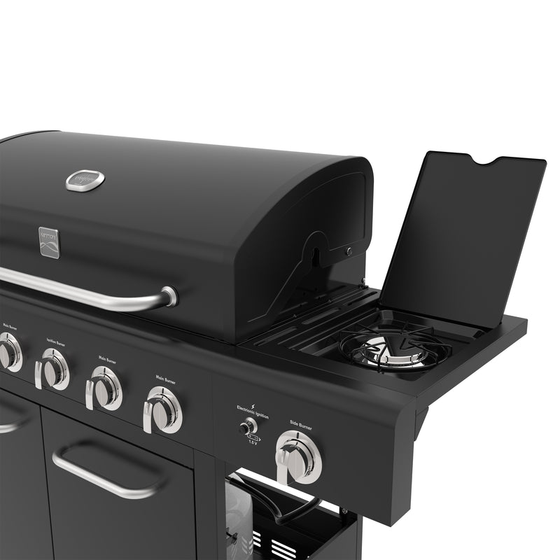 Kenmore 6 Burner XL Gas Grill Plus Side Burner - All Black