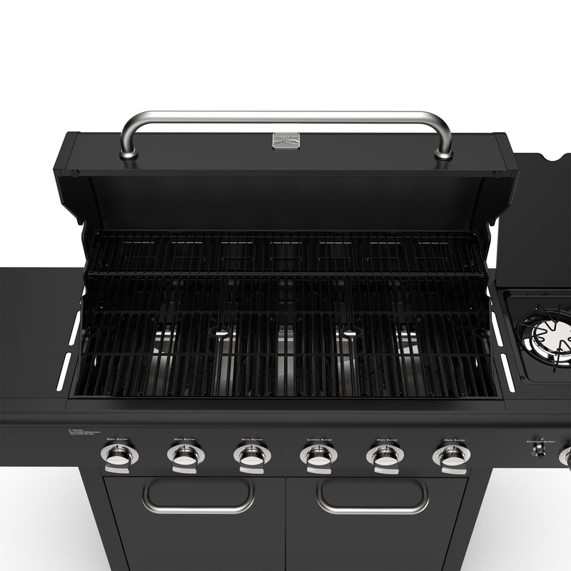 Kenmore 6 Burner XL Gas Grill Plus Side Burner - All Black