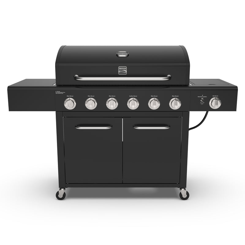 Kenmore 6 Burner XL Gas Grill Plus Side Burner - All Black