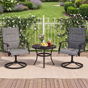 Costway - Padded Patio Swivel Chairs Set of 2 Ergonomic Outdoor Dining Chairs with Breathable Fabric-Gray