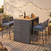 Costway - Patio Acacia Wood Dining Set for Home-Grey