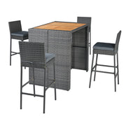 Costway - Patio Acacia Wood Dining Set for Home-Grey