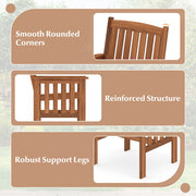 Costway - Patio Chairs Set of 2 Outdoor Solid Wood Chairs with Slatted Seat and Inclined Backrest