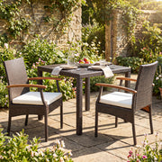 Costway - Patio Dining Chair with Soft Zippered Cushion-Set of 2