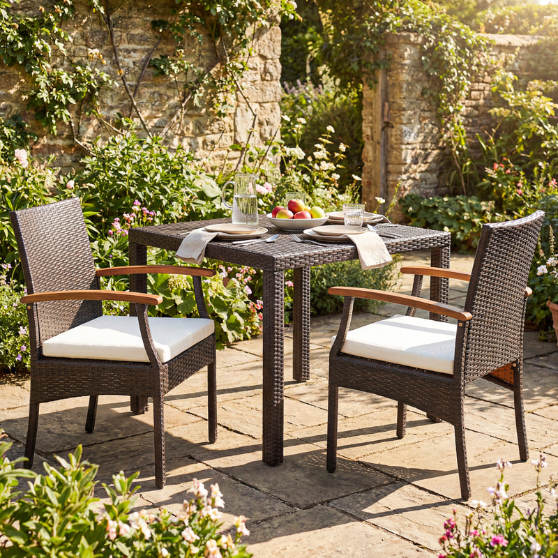 Costway - Patio Dining Chair with Soft Zippered Cushion-Set of 2