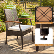 Costway - Patio Dining Chair with Soft Zippered Cushion-Set of 2