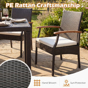 Costway - Patio Dining Chair with Soft Zippered Cushion-Set of 2