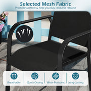Costway - Patio Dining Chairs Set of 2/4/6 Stackable Outdoor Armchairs with Metal Frame-Set of 2