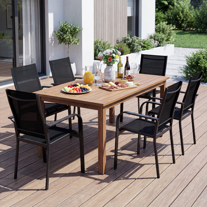 Costway - Patio Dining Chairs Set of 2/4/6 Stackable Outdoor Armchairs with Metal Frame-Set of 2