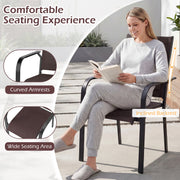 Costway - Patio Dining Chairs Set of 2/4/6 Stackable Outdoor Armchairs-Set of 2