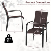Costway - Patio Dining Chairs Set of 2/4/6 Stackable Outdoor Armchairs-Set of 2