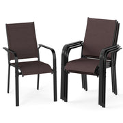 Costway - Patio Dining Chairs Set of 2/4/6 Stackable Outdoor Armchairs-Set of 4