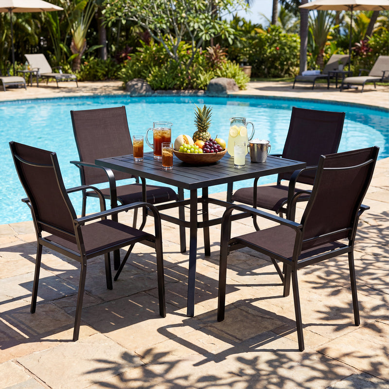 Costway - Patio Dining Chairs Set of 2/4/6 Stackable Outdoor Armchairs-Set of 4