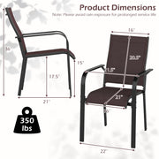 Costway - Patio Dining Chairs Set of 2/4/6 Stackable Outdoor Armchairs-Set of 4